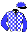 casaque portée par Lacoma M. jockey du cheval de course GARIFAN DE CASTROU, information pmu ZETURF