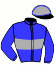 casaque portée par Barrier A. jockey du cheval de course JAPPELOUP TURGOT, information pmu ZETURF
