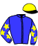 casaque portée par Roullier Tho. jockey du cheval de course FONZY D'HERIPRE, information pmu ZETURF