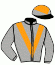 casaque portée par Mottier M. jockey du cheval de course JASMINE DE FORGAN, information pmu ZETURF