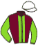 casaque portée par Van Pollaert Pie. jockey du cheval de course HELICE DU TREZON, information pmu ZETURF