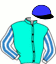 casaque portée par Parys C. jockey du cheval de course DEVS DEFINITIF, information pmu ZETURF