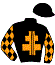 casaque portée par Bonne D. jockey du cheval de course FAUBOURG, information pmu ZETURF