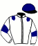 casaque portée par Barrier A. jockey du cheval de course GUAPO MARBOULA, information pmu ZETURF