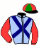 casaque portée par Leveau H. jockey du cheval de course HARMONIE JO, information pmu ZETURF
