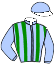 casaque portée par Barrier A. jockey du cheval de course JANE AIMEE, information pmu ZETURF