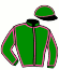 casaque portée par Bonne D. jockey du cheval de course JEROBOAM D'ERABLE, information pmu ZETURF