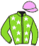 casaque portée par Bouteiller C. jockey du cheval de course KOLCANI JEEP, information pmu ZETURF