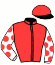 casaque portée par Gelormini G. jockey du cheval de course KINJAL DE BELLANDE, information pmu ZETURF
