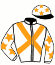 casaque portée par Legros M. jockey du cheval de course LARIFLETTE, information pmu ZETURF