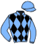 casaque portée par Campain S. jockey du cheval de course FLIBUSTIA, information pmu ZETURF