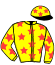 casaque portée par Lebourgeois Y. jockey du cheval de course KWINIE JIHAIME, information pmu ZETURF