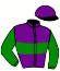 casaque portée par Da Costa Mlle C. jockey du cheval de course HOUBLON BLEU, information pmu ZETURF