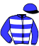 casaque portée par Belloche P. jockey du cheval de course IES WE KAN, information pmu ZETURF