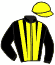casaque portée par Abrivard A. jockey du cheval de course DEMON, information pmu ZETURF