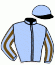 casaque portée par Nicolle M. P. jockey du cheval de course JOKER MILY, information pmu ZETURF