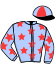 casaque portée par David J. jockey du cheval de course IDYLLE MIKA, information pmu ZETURF casaque portée par David J. jockey du cheval de course IDYLLE MIKA, information pmu ZETURF