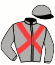 casaque portée par Lessieu G. jockey du cheval de course KALICANTE, information pmu ZETURF