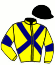 casaque portée par Bauza Bassa Jua. jockey du cheval de course JALLEIRA ATAC, information pmu ZETURF