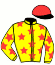 casaque portée par Gocciadoro A. jockey du cheval de course ZANZIBAR WISE AS, information pmu ZETURF