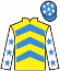 casaque portée par Atzeni And. jockey du cheval de course CELESTIAL PATCH, information pmu ZETURF