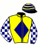 casaque portée par Avdulla Bre. jockey du cheval de course LA CITY BLANCHE, information pmu ZETURF