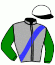 casaque portée par Loix G. jockey du cheval de course GALAXIUS (FR), information pmu ZETURF