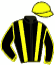 casaque portée par Gerrits K. F. jockey du cheval de course CAST IRON, information pmu ZETURF
