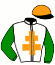 casaque portée par Brusten D. jockey du cheval de course HAUT EN COULEUR, information pmu ZETURF