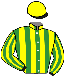 casaque portée par Justum M. jockey du cheval de course KIM DE GAUDEL, information pmu ZETURF