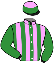casaque portée par Gelormini G. jockey du cheval de course COBRA KILLER GAR, information pmu ZETURF