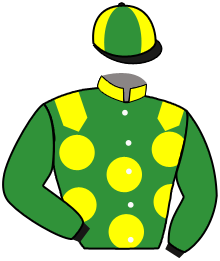 casaque portée par Boutin Hug. jockey du cheval de course RABASTERO, information pmu ZETURF