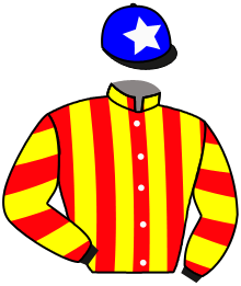 casaque portée par Besnier H. jockey du cheval de course EDITED, information pmu ZETURF