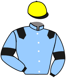 casaque portée par Santiago Mlle D. jockey du cheval de course KARKHOV, information pmu ZETURF