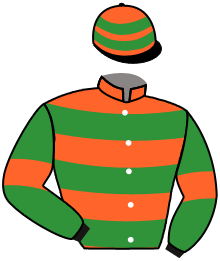 casaque portée par Romary Mlle M. jockey du cheval de course TEMPLE GATE, information pmu ZETURF