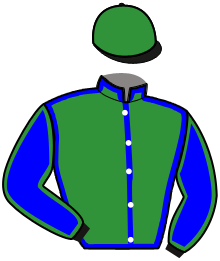casaque portée par Brossard D. jockey du cheval de course L'AMERICAINE, information pmu ZETURF