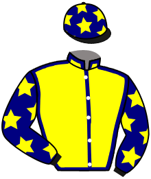 casaque portée par Demuro C. jockey du cheval de course SURREY NOIR, information pmu ZETURF