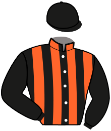 casaque portée par Lagadeuc F. jockey du cheval de course LORD DE BANVILLE, information pmu ZETURF