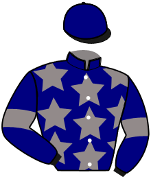casaque portée par Desmottes A. jockey du cheval de course LASKA DU LIVIER, information pmu ZETURF