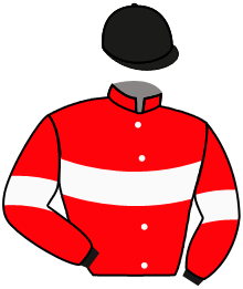 casaque portée par Marie Benj. jockey du cheval de course BATIAR, information pmu ZETURF
