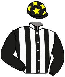 casaque portée par Carboni Luc. jockey du cheval de course APALAIN, information pmu ZETURF