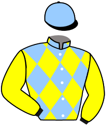 casaque portée par Bonnefoy A. jockey du cheval de course CLICCLIC PANPANPAN, information pmu ZETURF