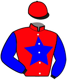 casaque portée par Briand Thé. jockey du cheval de course KNOWLEDGE DE JEMA, information pmu ZETURF