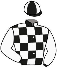 casaque portée par Touron G. jockey du cheval de course KOMANIA D'ABY, information pmu ZETURF