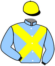 casaque portée par Grosbois Chr. jockey du cheval de course DIMANCHE SOIR, information pmu ZETURF