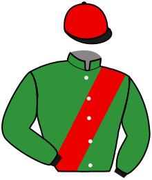 casaque portée par Journiac H. jockey du cheval de course THE CAT'S, information pmu ZETURF