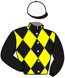casaque portée par Goop Bjo. jockey du cheval de course SAN MOTEUR, information pmu ZETURF