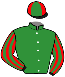 casaque portée par Lacombe Y. jockey du cheval de course LOOK DU MELEUC, information pmu ZETURF