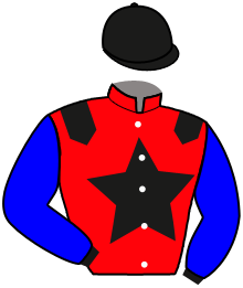 casaque portée par Desmarres A. jockey du cheval de course LOVE ME MAZELI, information pmu ZETURF