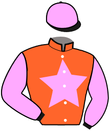 casaque portée par Larue R. Ch. jockey du cheval de course KINA DU GOUTIER, information pmu ZETURF